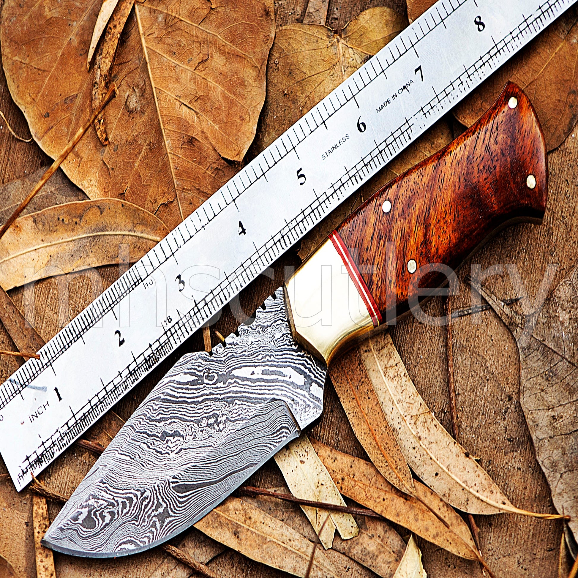 Damascus Steel Tactical Fixed Blade Skinner Knife | mhscutlery