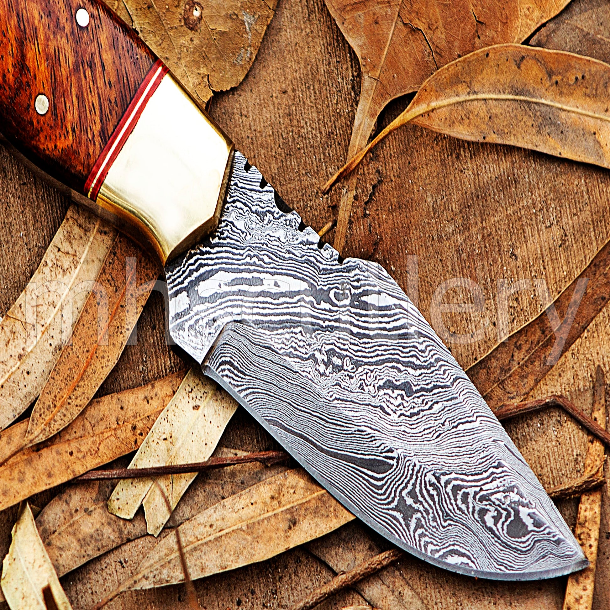Damascus Steel Tactical Fixed Blade Skinner Knife | mhscutlery