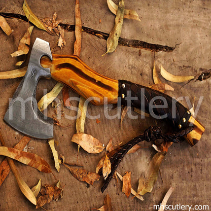 Custom Hand Forged Carbon Steel Bushcraft Axe | mhscutlery