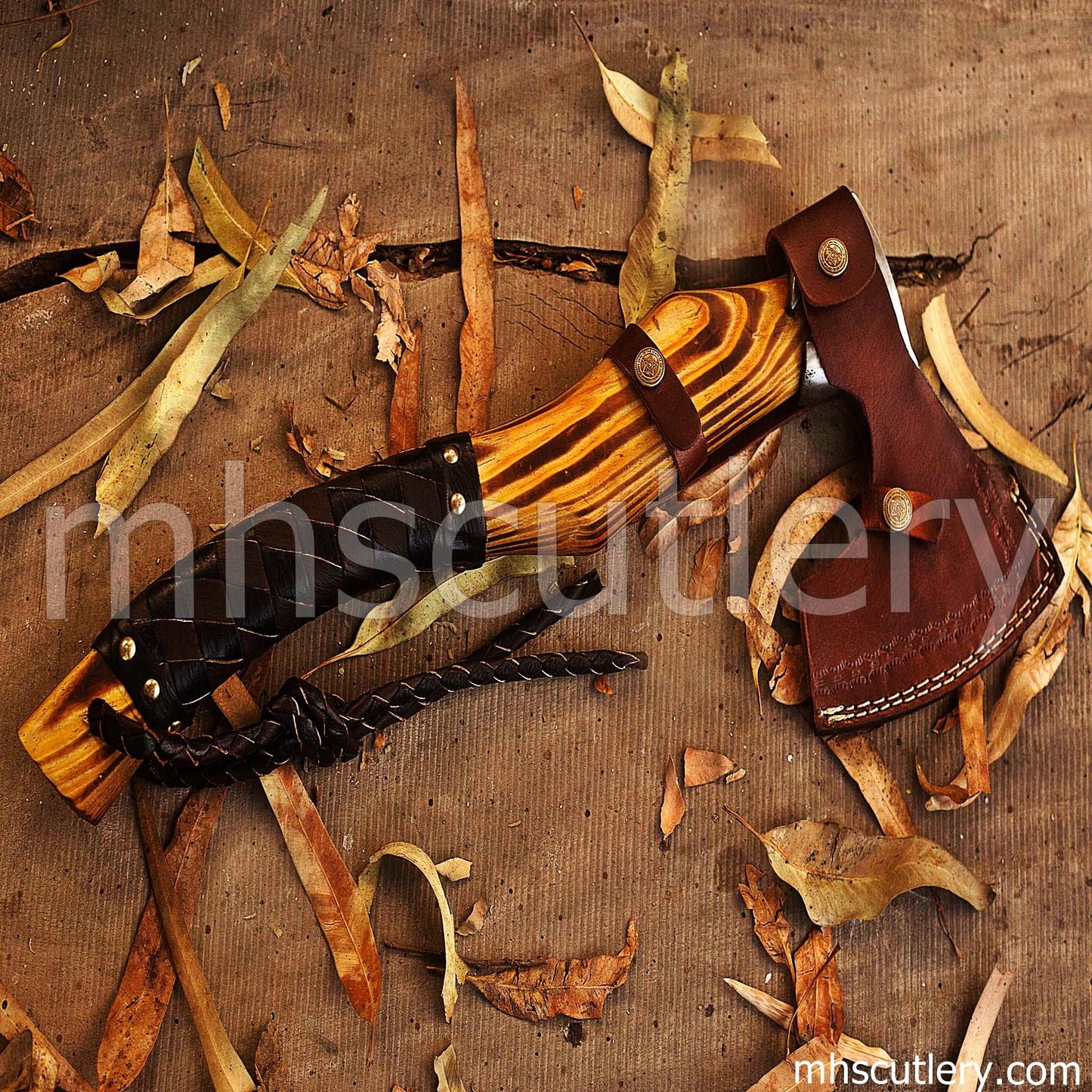 Custom Hand Forged Carbon Steel Bushcraft Axe | mhscutlery