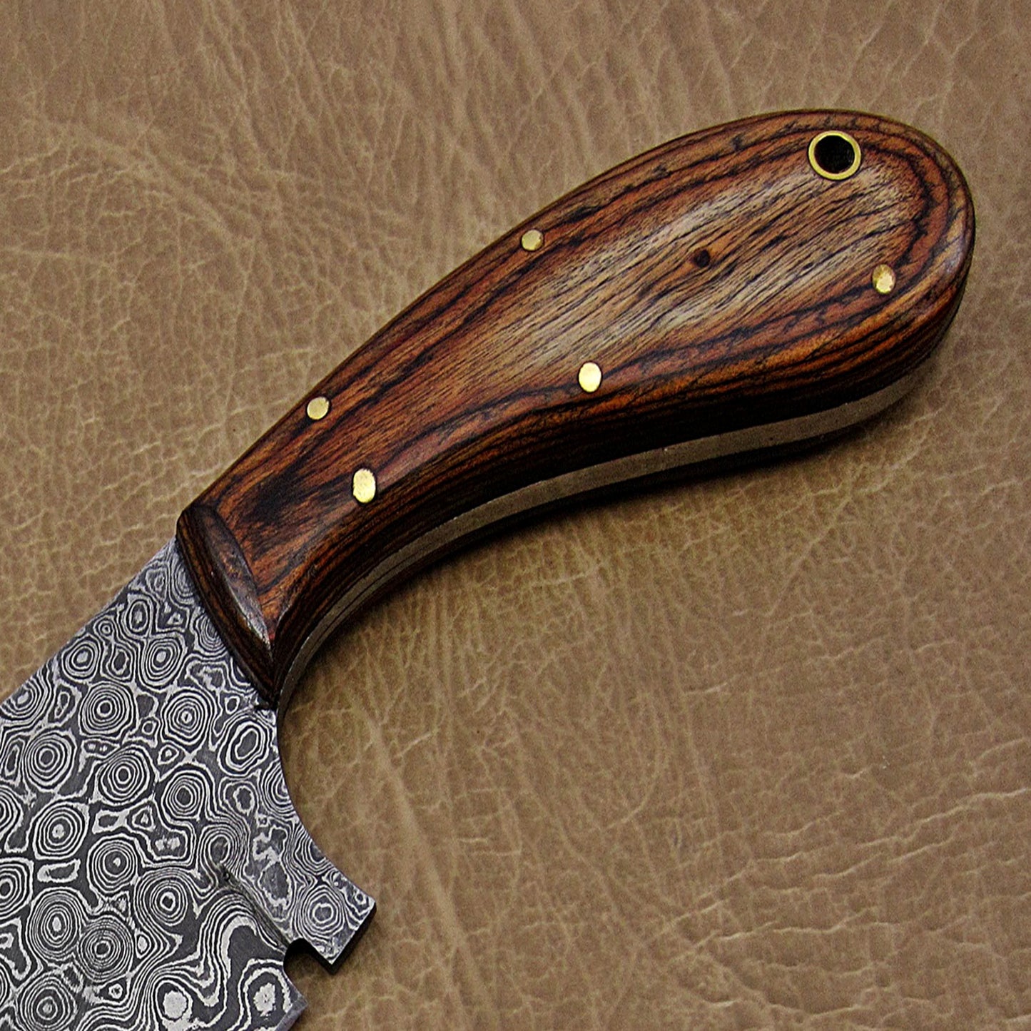 Raindrop Damascus Steel Chef's Kitchen Cleaver | Custom Chopper