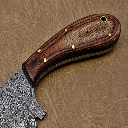 Raindrop Damascus Steel Chef's Kitchen Cleaver | Custom Chopper