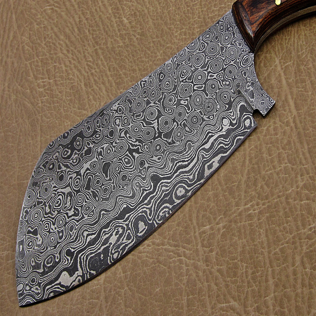 Raindrop Damascus Steel Chef's Kitchen Cleaver | Custom Chopper