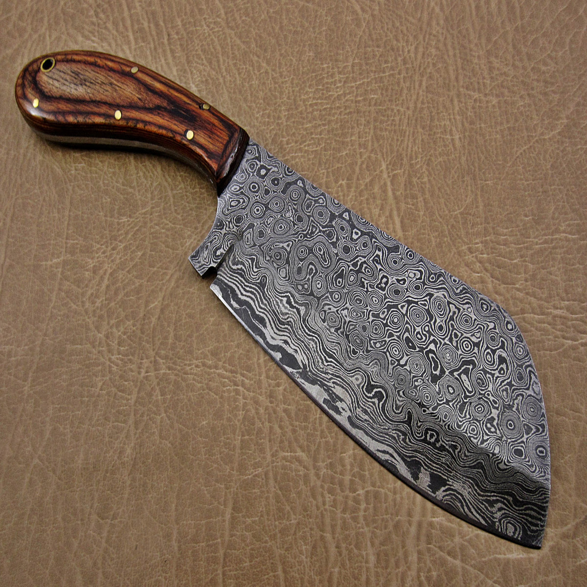 Raindrop Damascus Steel Chef's Kitchen Cleaver | Custom Chopper