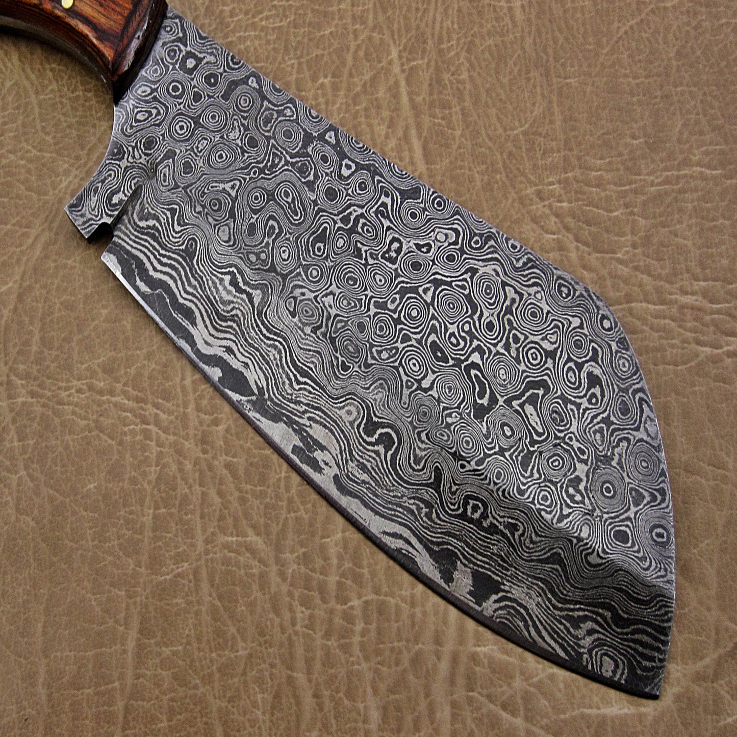 Raindrop Damascus Steel Chef's Kitchen Cleaver | Custom Chopper