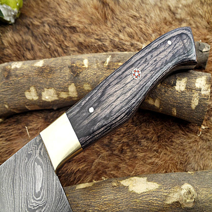 Damascus Steel Chef's Kitchen Knife | Pakka Wood Handle