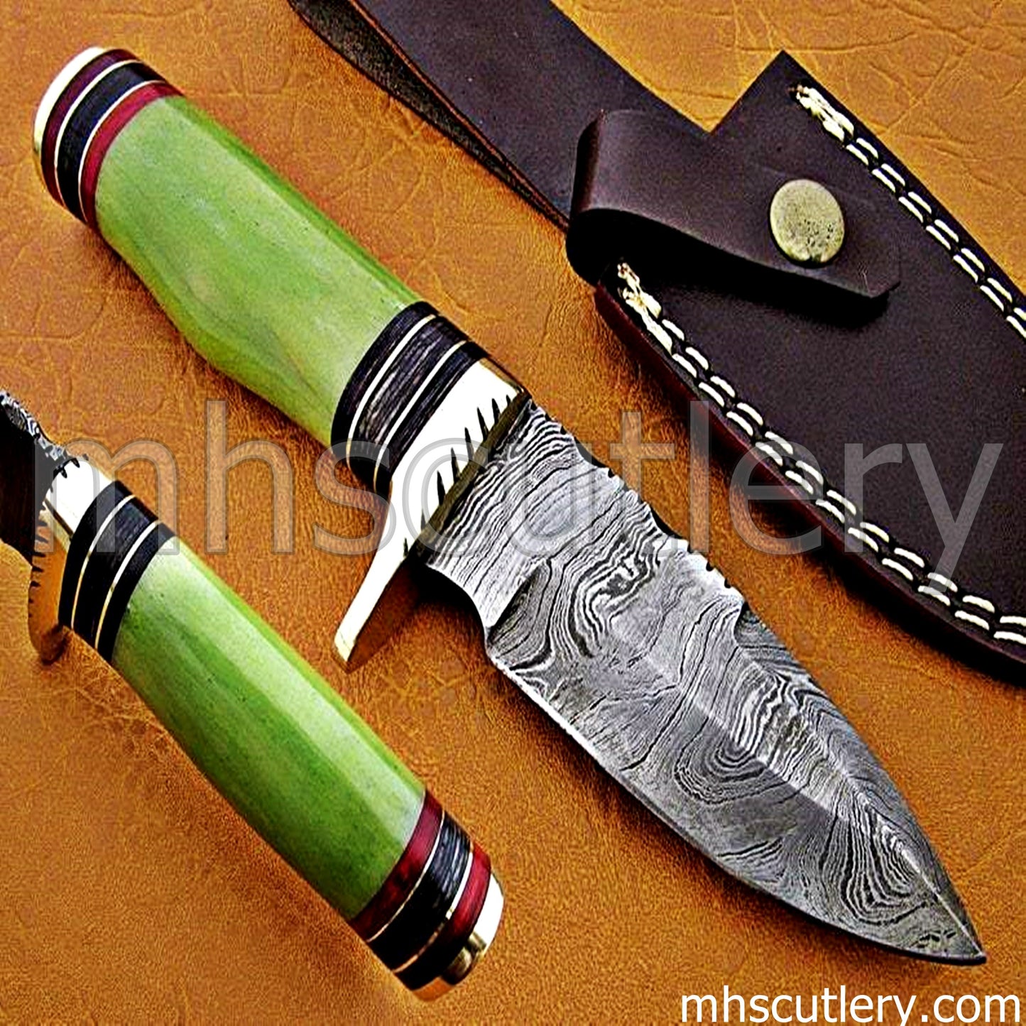 Hand Forged Damascus Steel Rat-Tail Hunting Knife | mhscutlery
