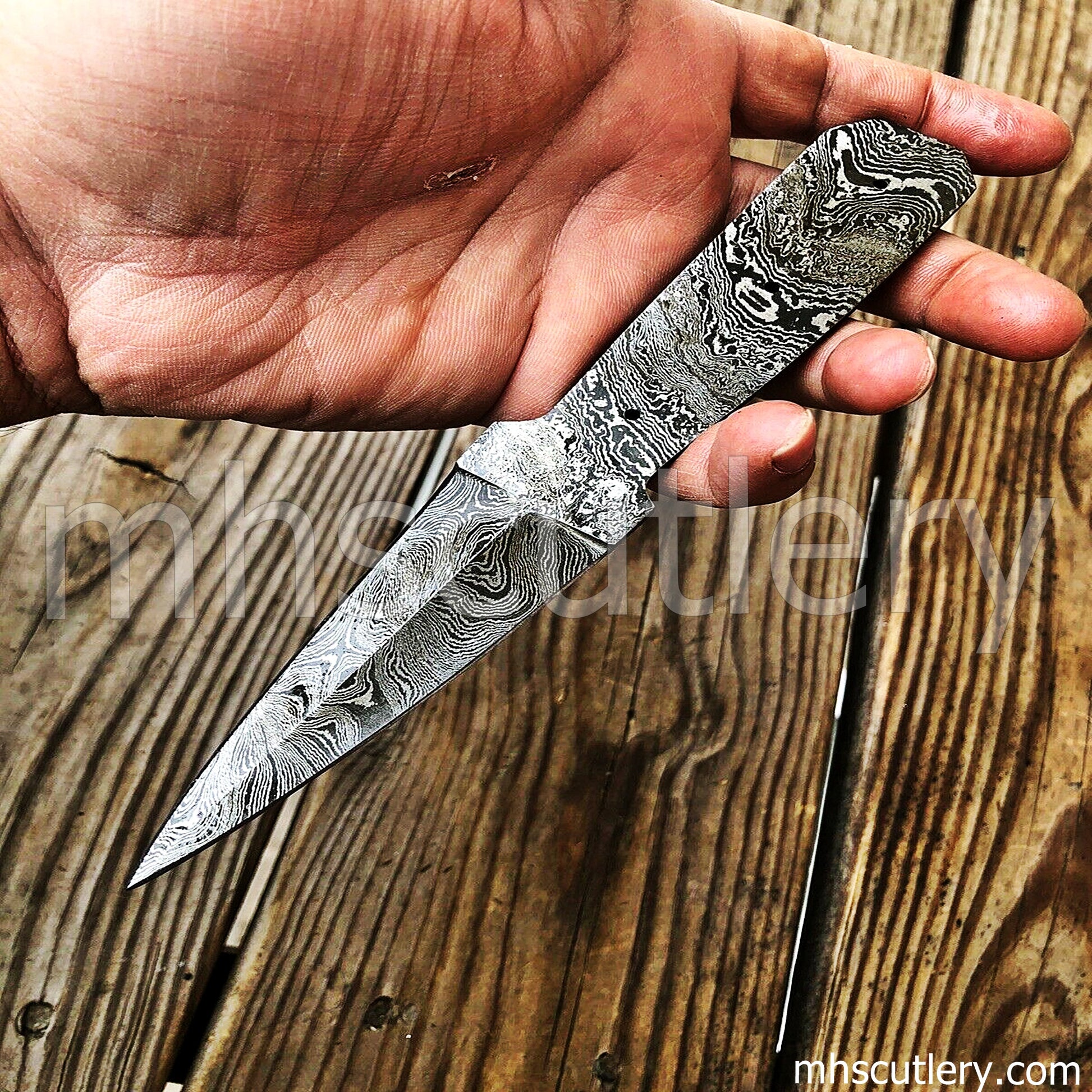 Handmade Damascus Steel Dagger Knife Blank Blade | mhscutlery