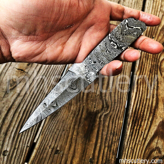 Handmade Damascus Steel Dagger Knife Blank Blade | mhscutlery