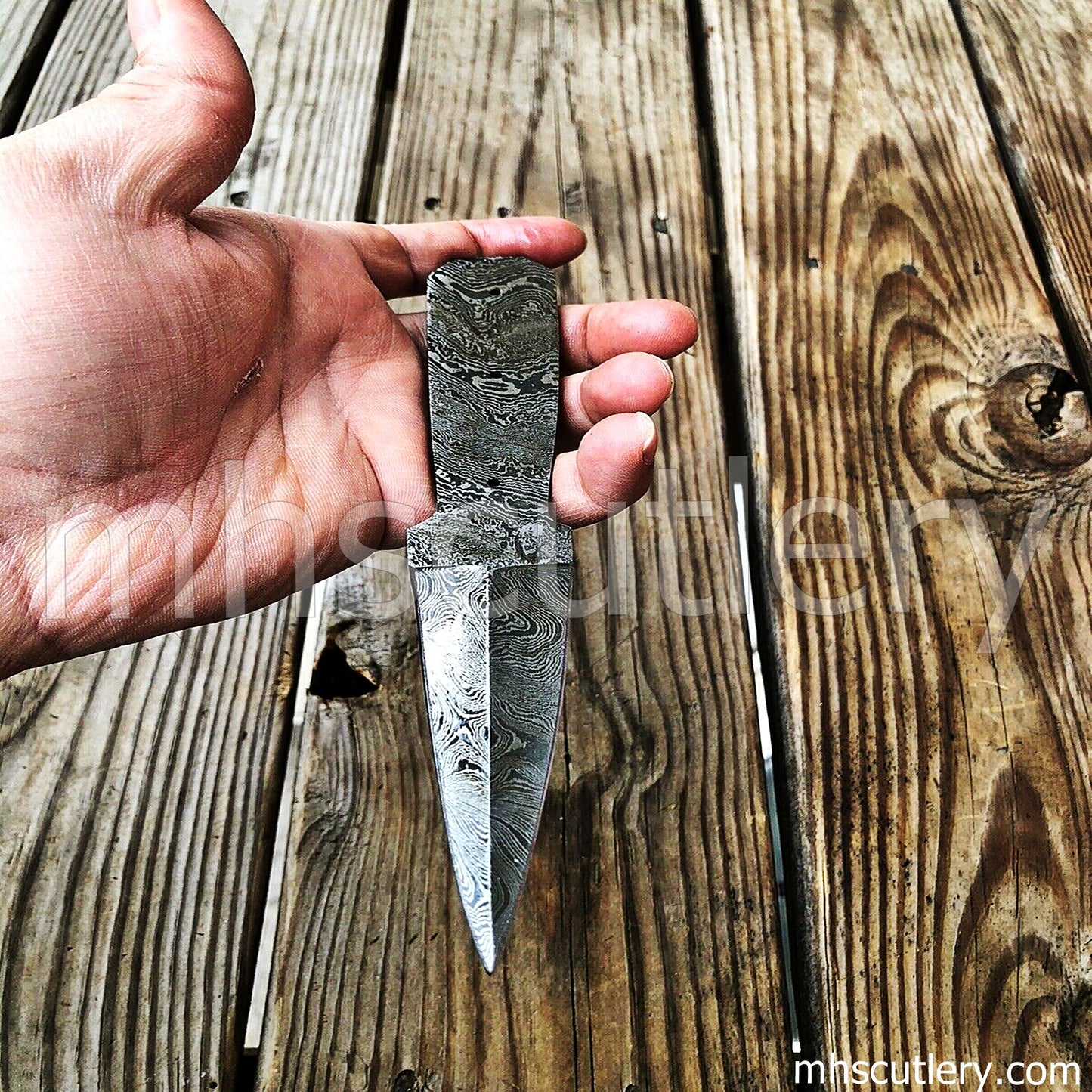 Handmade Damascus Steel Dagger Knife Blank Blade | mhscutlery