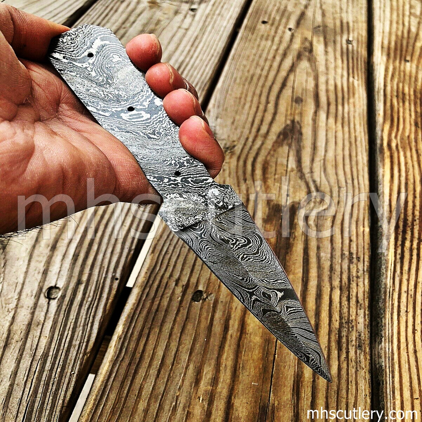 Handmade Damascus Steel Dagger Knife Blank Blade | mhscutlery