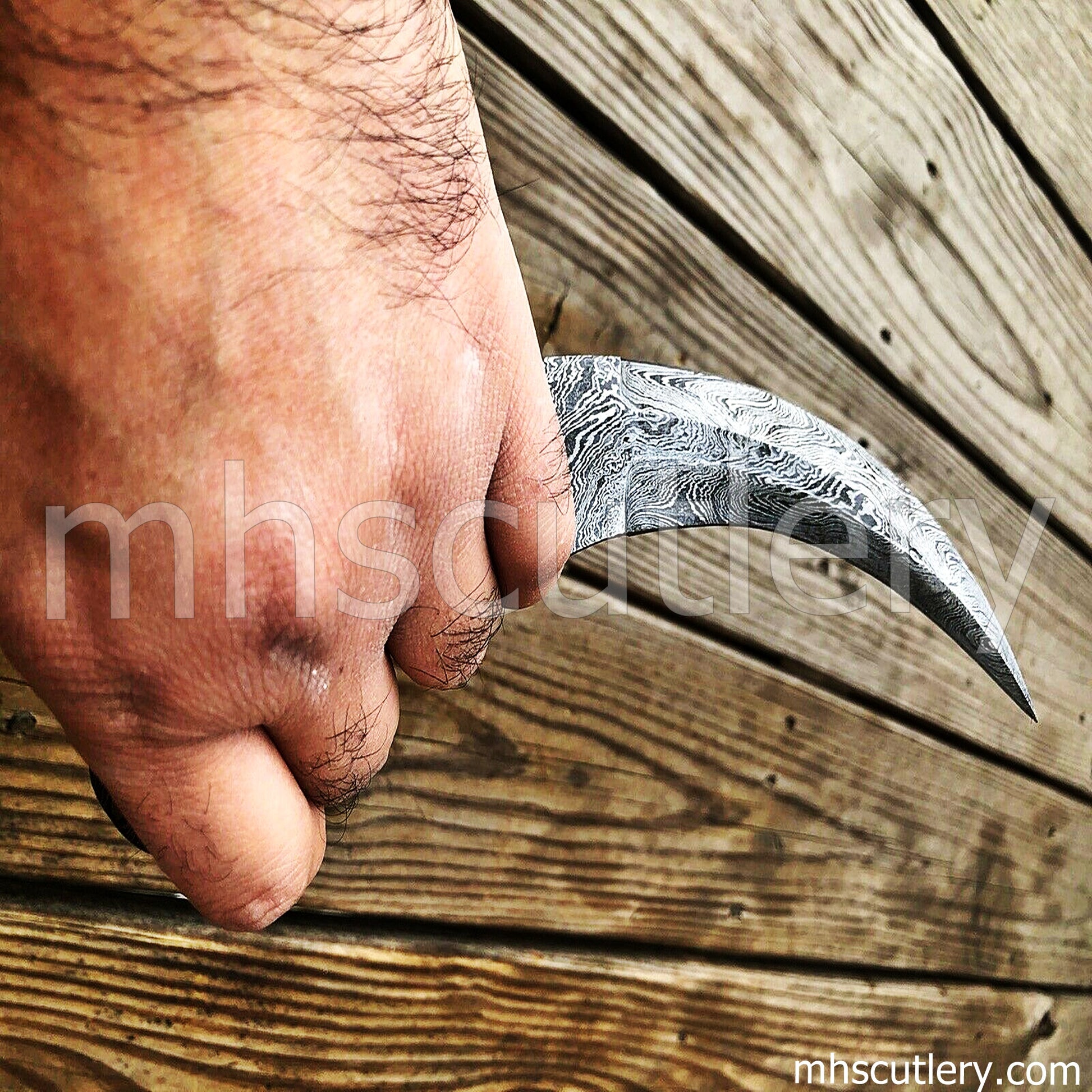 Custom Handmade Damascus Steel Karambit Blank Blade | mhscutlery