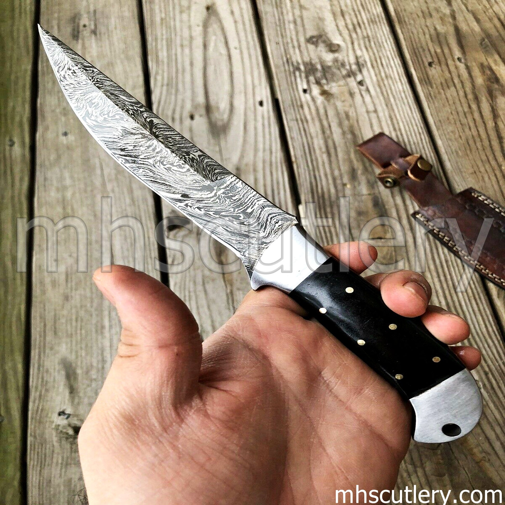 Handmade Damascus Steel Fishing Hunter Knife | mhscutlery
