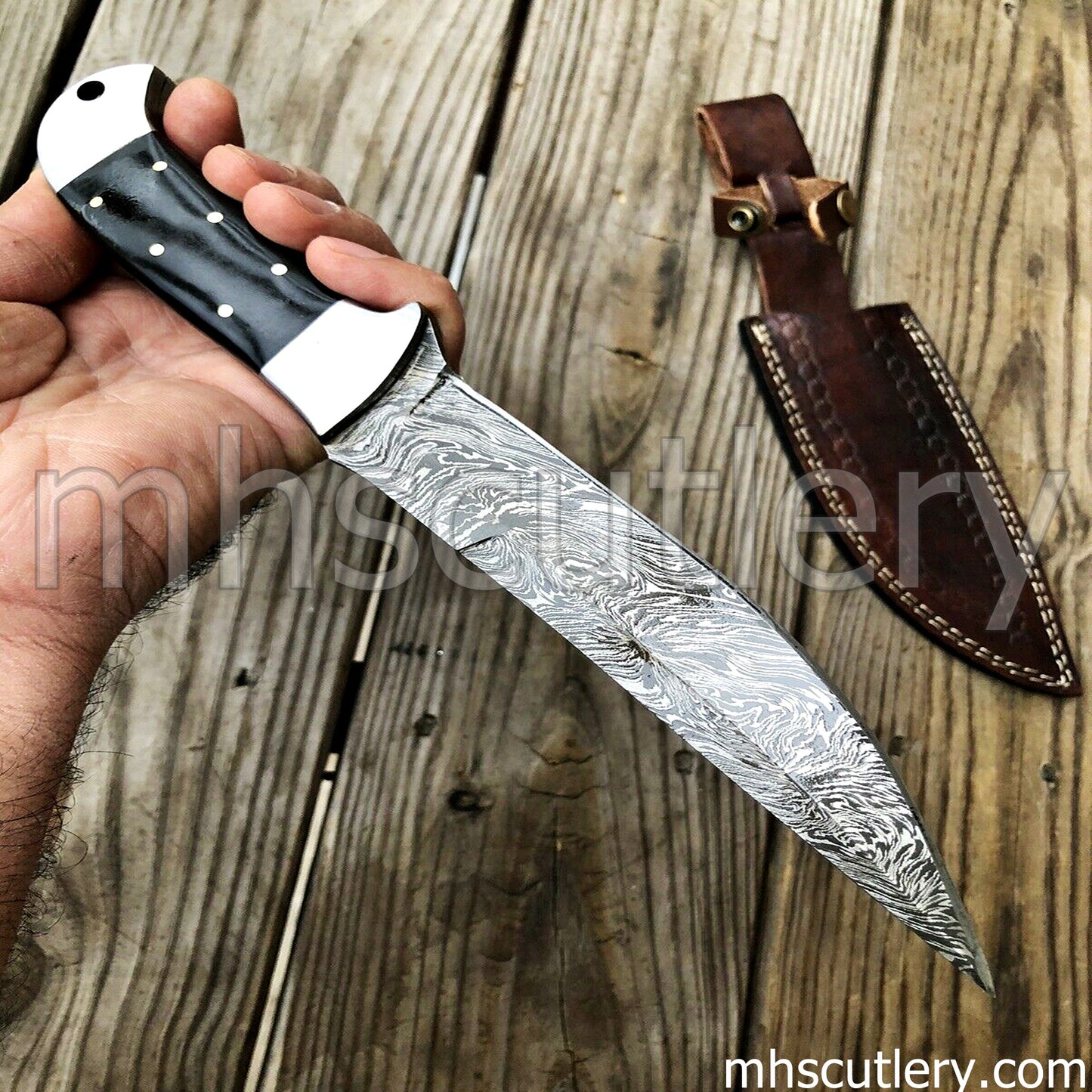 Handmade Damascus Steel Fishing Hunter Knife | mhscutlery