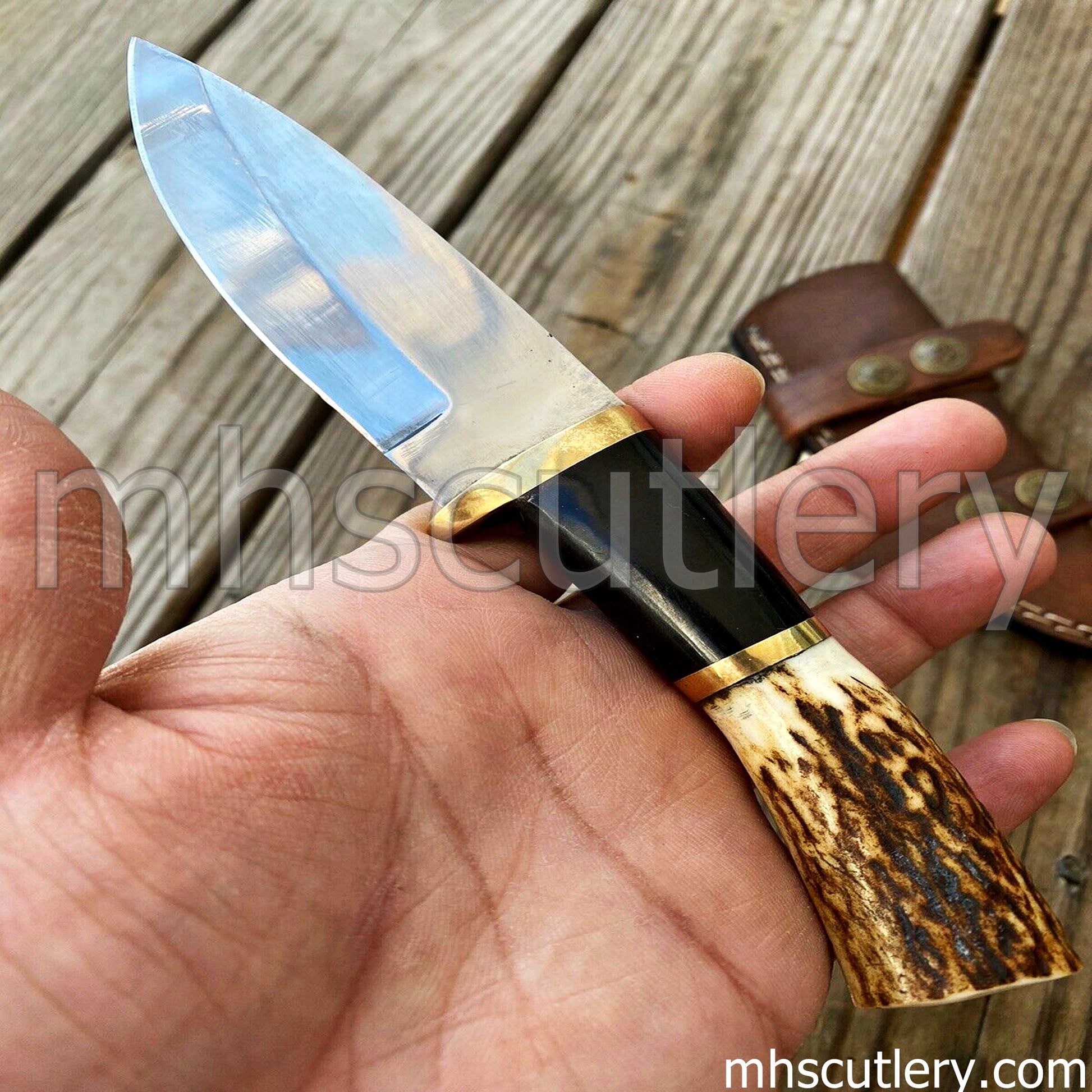 Hand Forged D2 Steel Hunting Knife / Antler Handle | mhscutlery