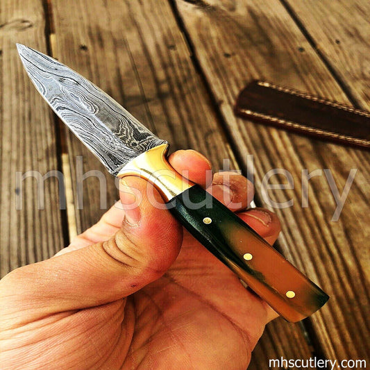 Custom Hand Forged Damascus Steel Dagger / Resin Handle | mhscutlery