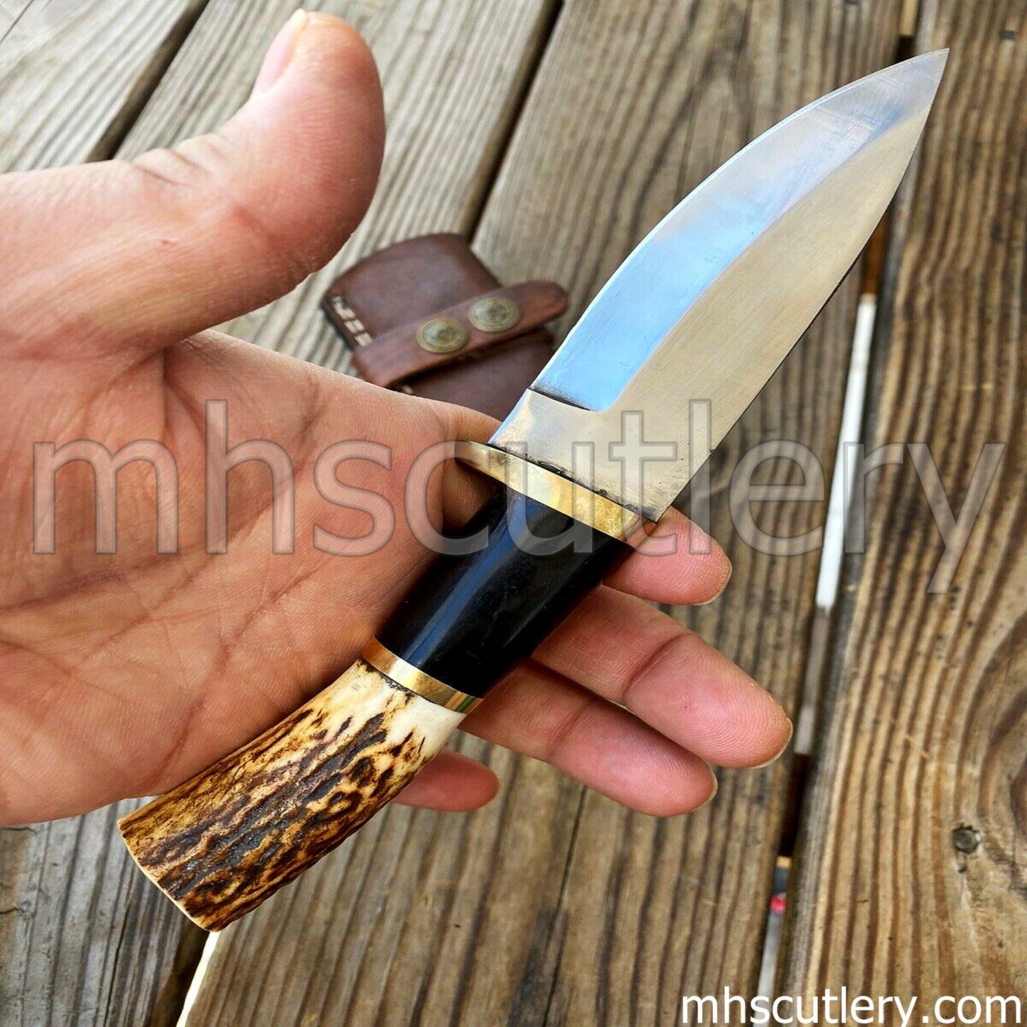Hand Forged D2 Steel Hunting Knife / Antler Handle | mhscutlery