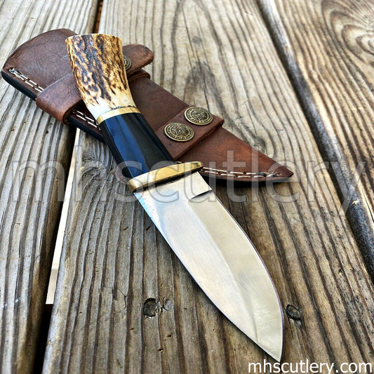 Hand Forged D2 Steel Hunting Knife / Antler Handle | mhscutlery